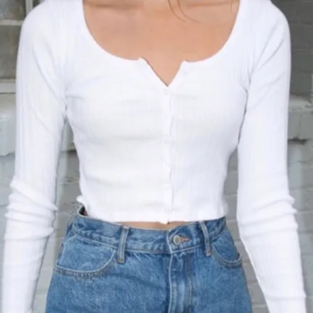 Brandy Melville ribbed white button down